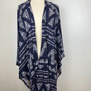 Lularoe L/XL Savannah Two Tone Purple/White  Kaftan Inspired Wrap With Belt/Sas